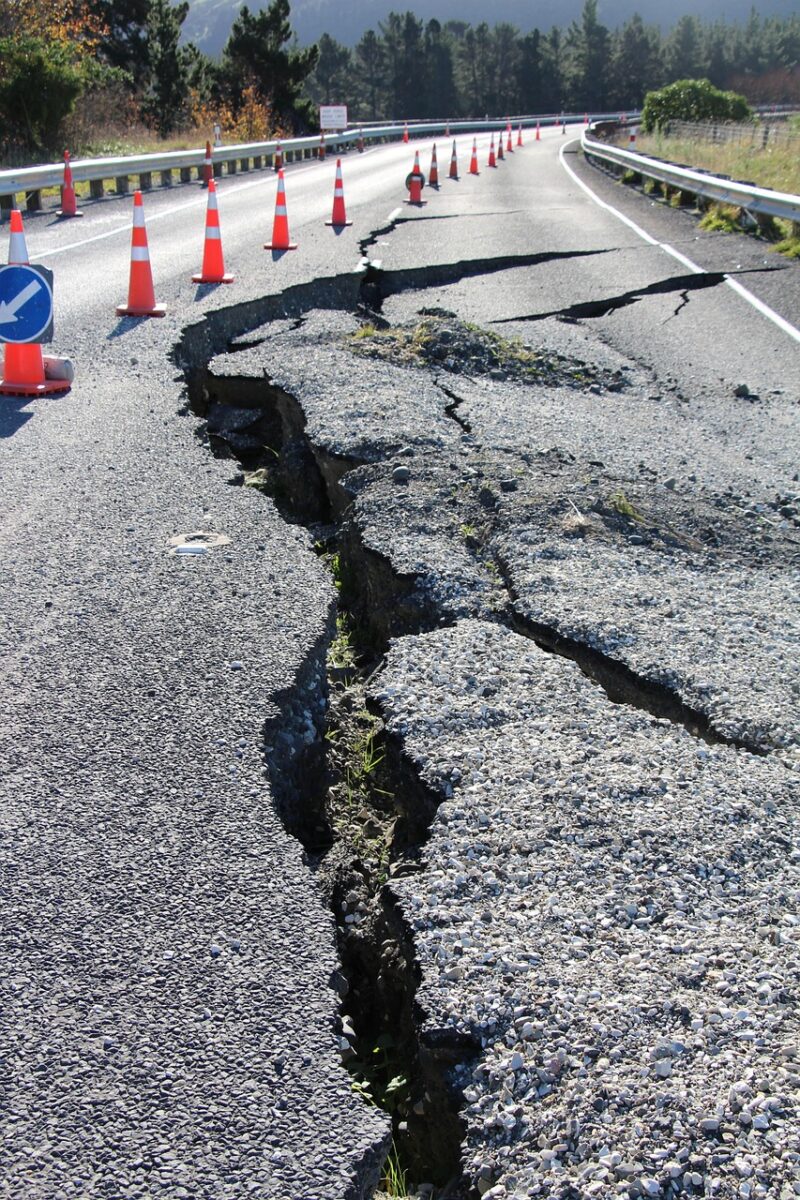 road, earthquake, damage, crack, repairs, broken, cracked, roadworks, cone, earthquake, earthquake, earthquake, earthquake, earthquake